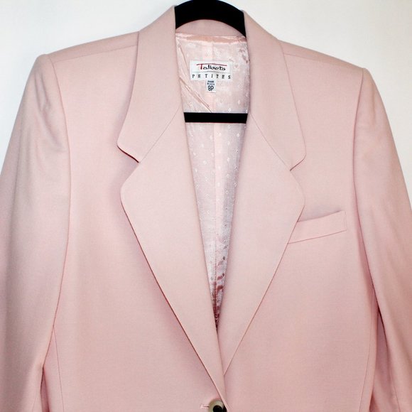 Talbots Vintage 80s Worsted Wool Blazer in Blush Pink - Picture 4 of 16
